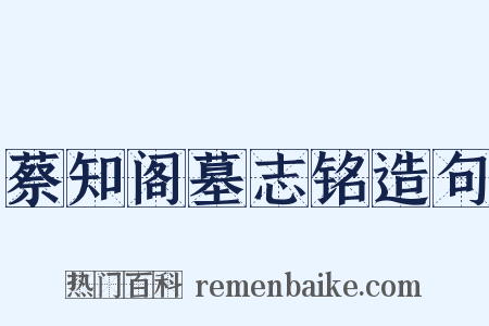 蔡知阁墓志铭造句是什么意思的图片